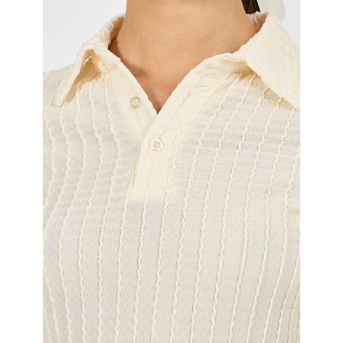 تيشيرت بولو بتفاصيل بارزة الملمس-women-clothing-tshirts-image-4
