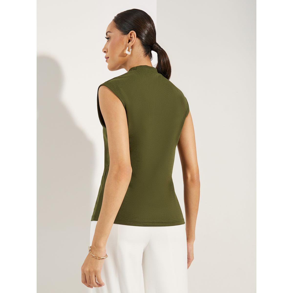تيشيرت سادة بلا اكمام وياقة عالية-women-clothing-tshirts-image-4