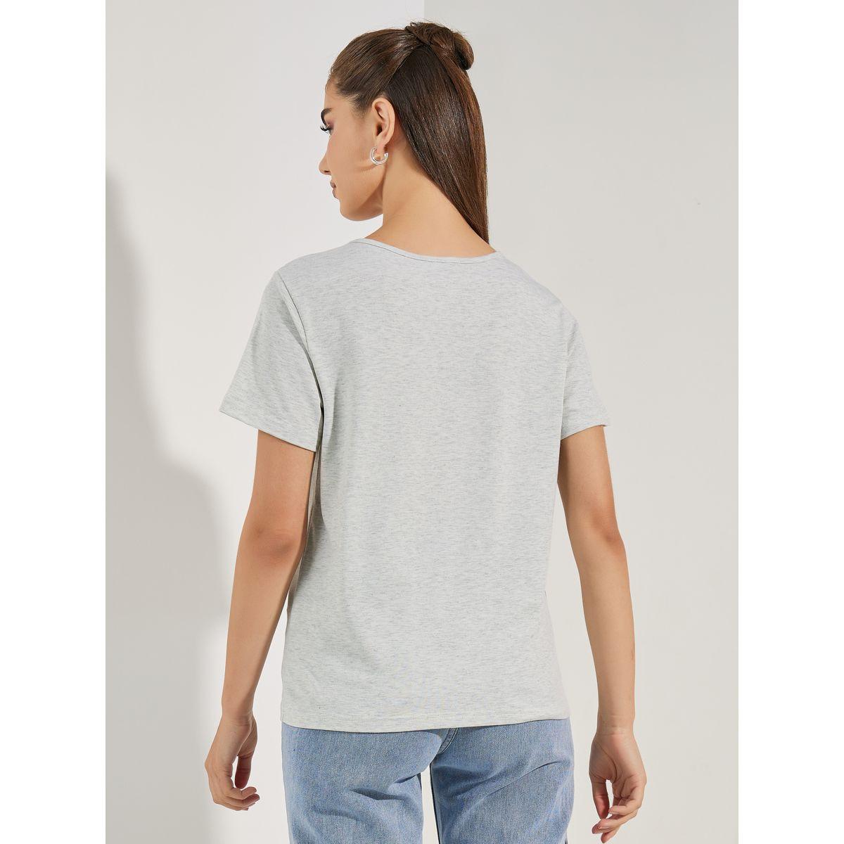 تيشيرت سادة بياقة دائرية واكمام قصيرة-women-clothing-tshirts-image-5
