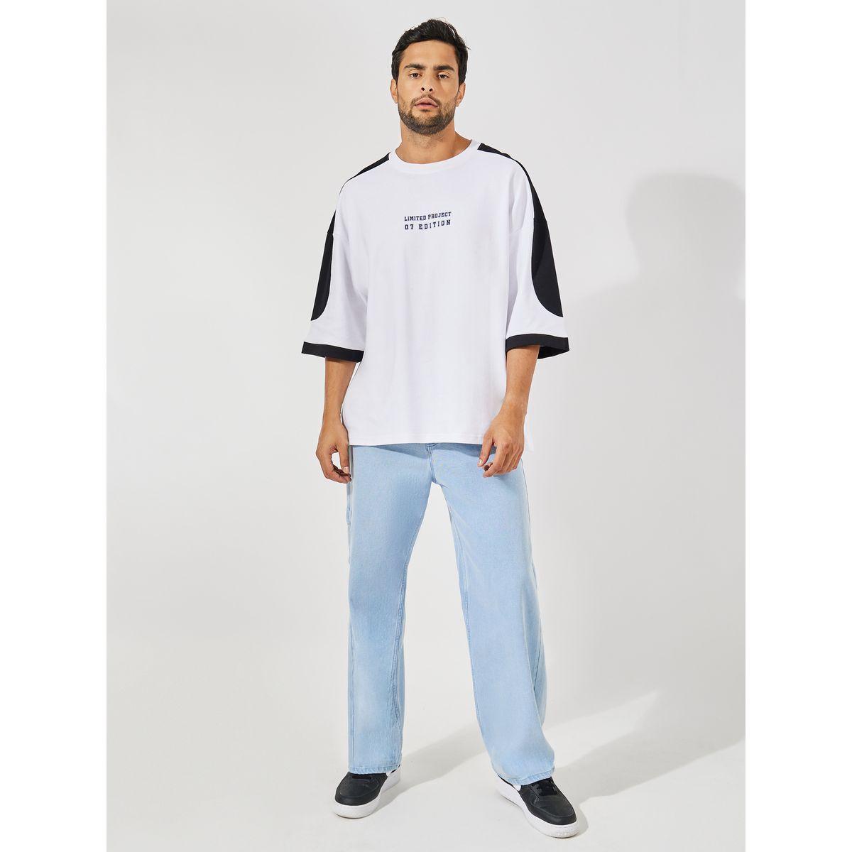 Styli Premium Wide Leg Jeans with Embroidery Detailing-men-clothing-jeans-image-2
