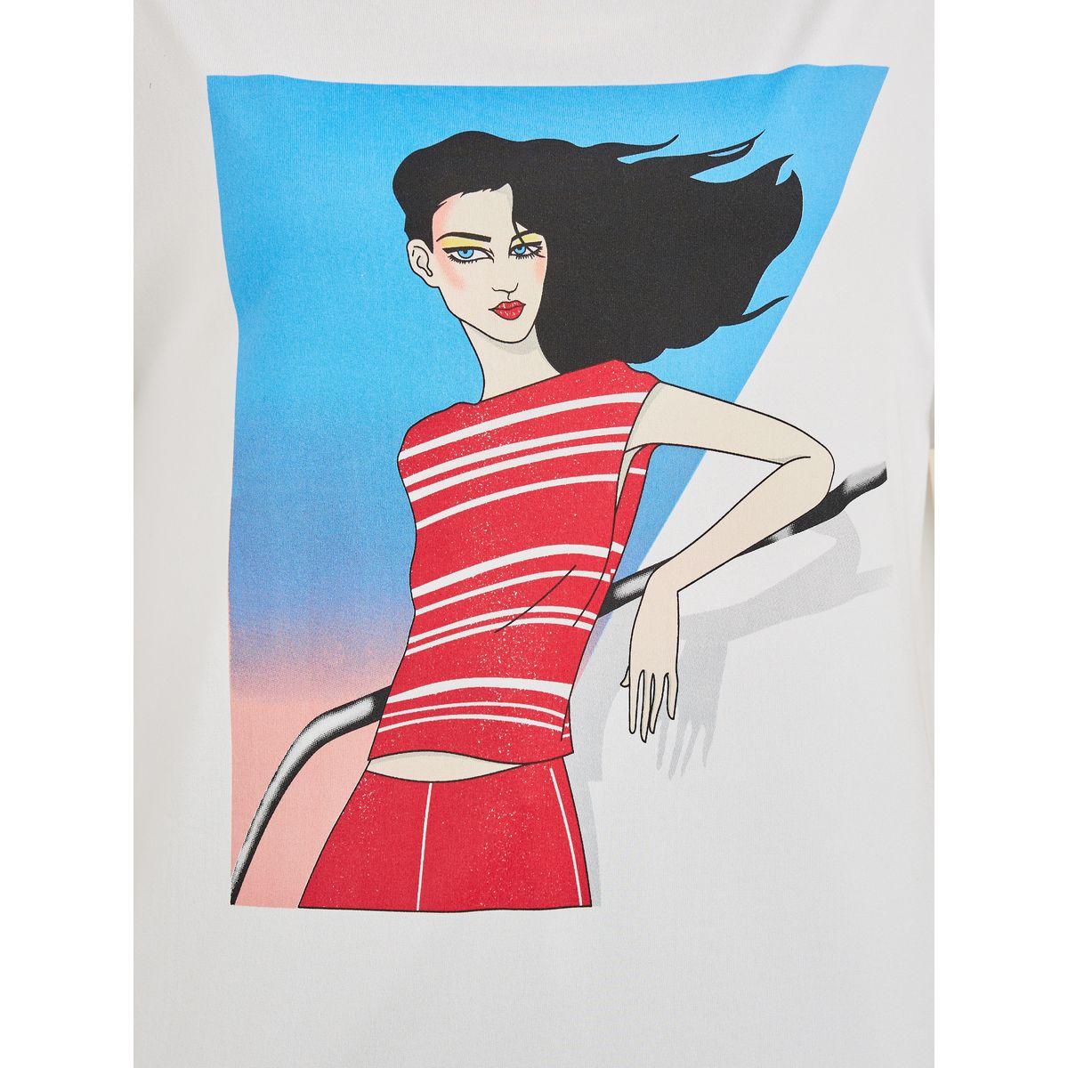 تيشيرت فضفاض مطبع بطبعة جرافيك-women-clothing-tshirts-image-3