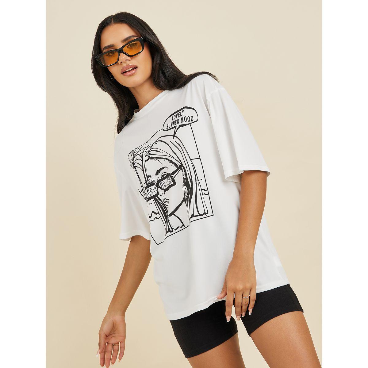 تيشيرت فضفاض مطبع بطبعة جرافيك-women-clothing-tshirts-image-3