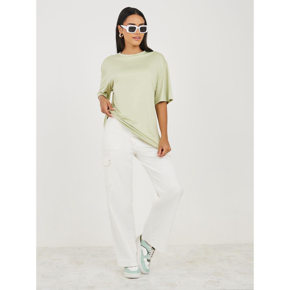 Styli Oversized Back Slogan Print Drop Shoulder T-Shirt-women-clothing-tshirts-image-2