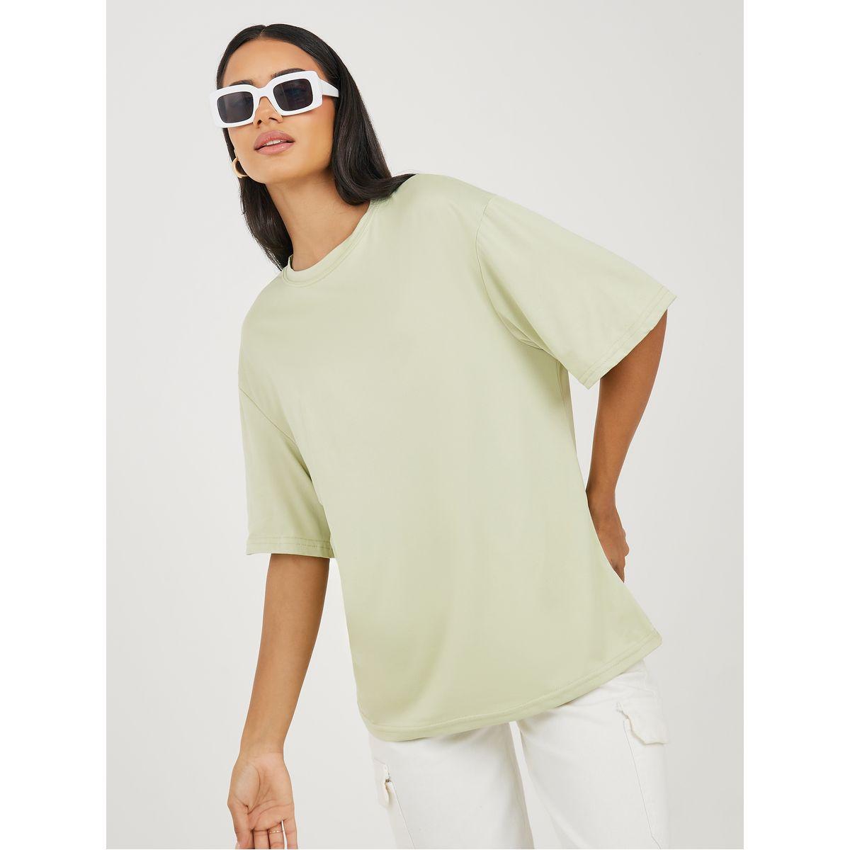 Styli Oversized Back Slogan Print Drop Shoulder T-Shirt-women-clothing-tshirts-image-4