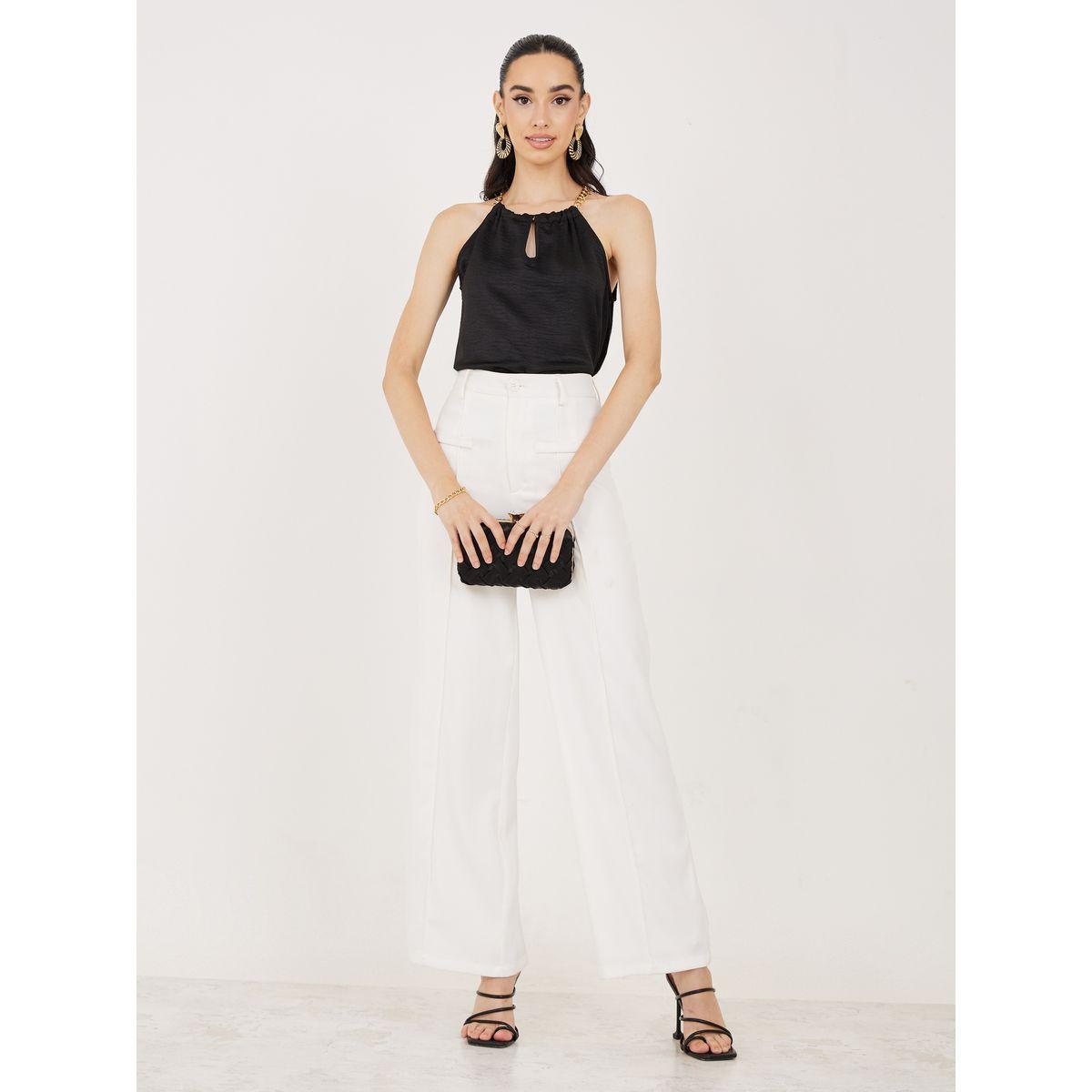 Styli Keyhole Halter Neck Blouse with Chain Detail-women-clothing-shirtsandblouses-blouses-image-3