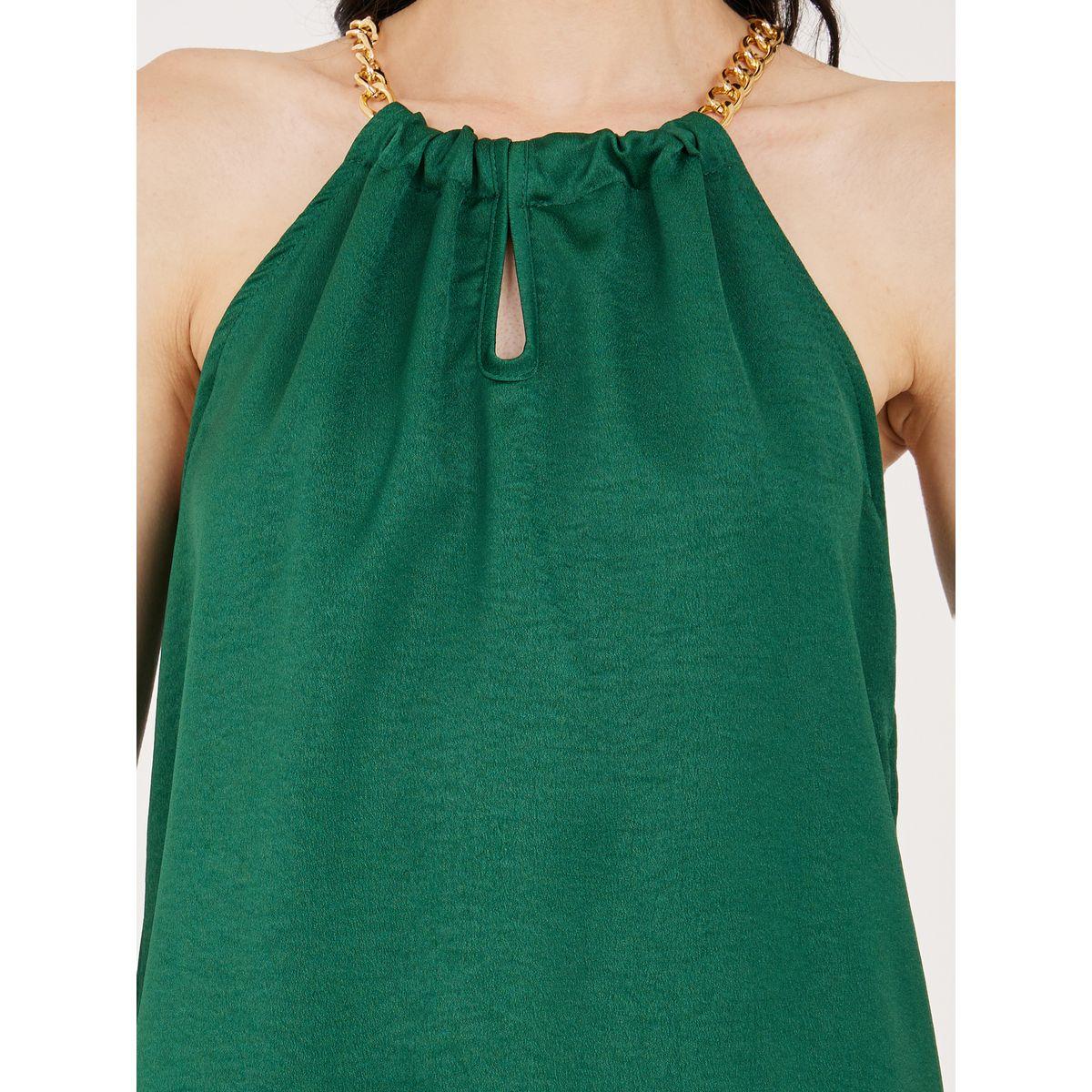 Styli Keyhole Halter Neck Blouse with Chain Detail-women-clothing-shirtsandblouses-blouses-image-4