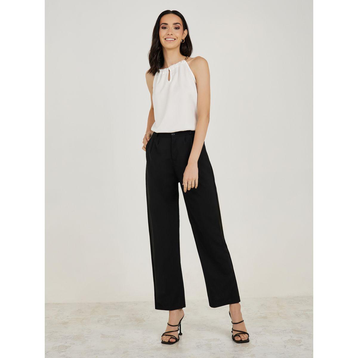 Styli Keyhole Halter Neck Blouse with Chain Detail-women-clothing-shirtsandblouses-blouses-image-2