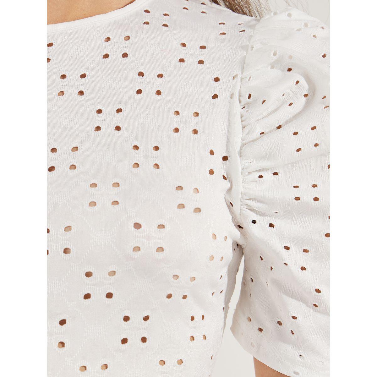 Styli Schiffli Bodysuit with Puff Sleeves-women-clothing-shirtsandblouses-blouses-image-4