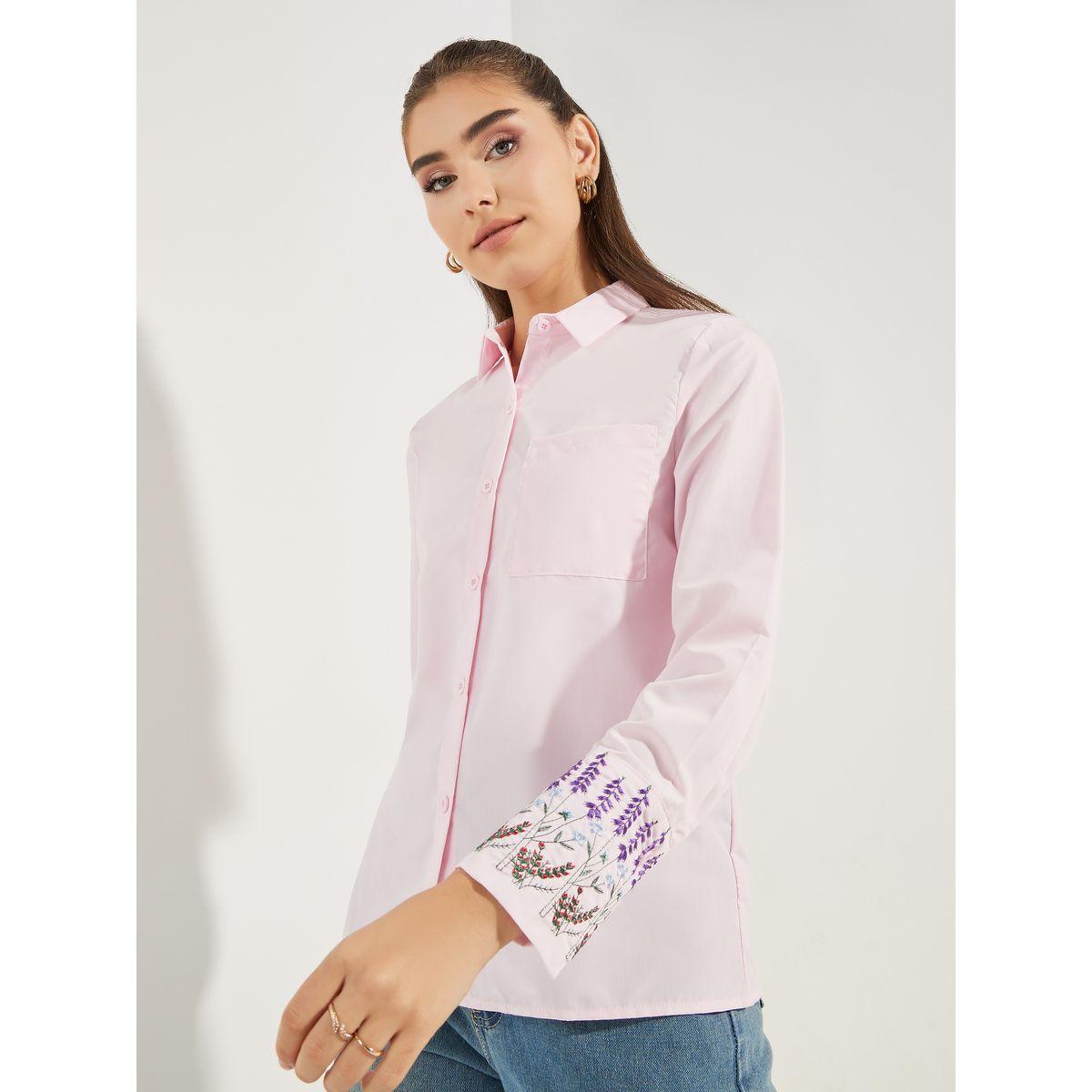 بلوزة بتفاصيل مُطرّزة مع اكمام طويلة مكبلة-women-clothing-shirtsandblouses-shirts-image-3