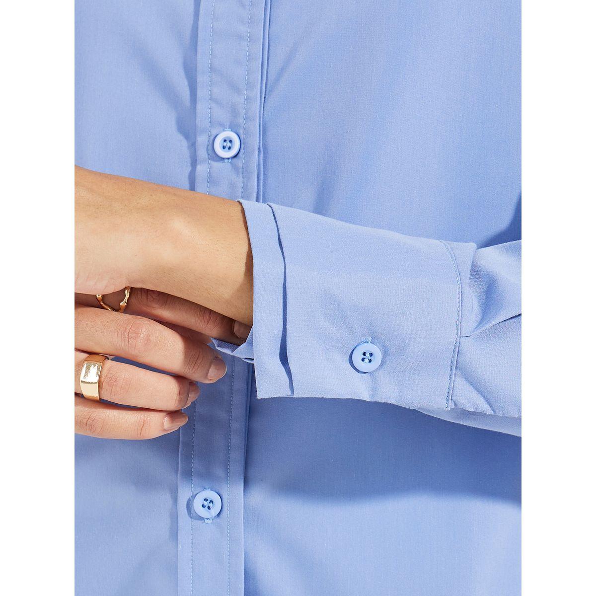 Styli Solid Woven Double Collar Oversized Shirt-women-clothing-shirtsandblouses-shirts-image-4