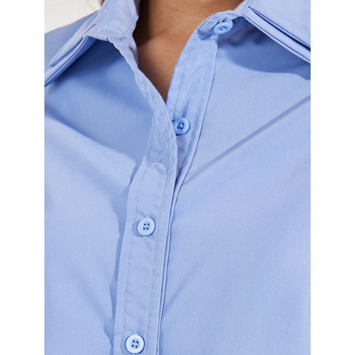 Styli Solid Woven Double Collar Oversized Shirt-women-clothing-shirtsandblouses-shirts-image-5