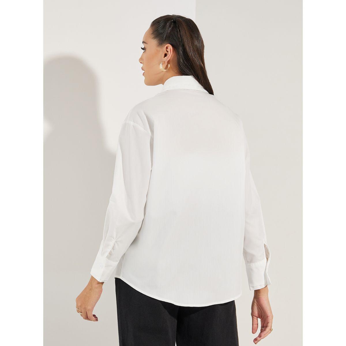 بلوزة سادة فضفاضة مع ياقة مزدوجة-women-clothing-shirtsandblouses-shirts-image-5