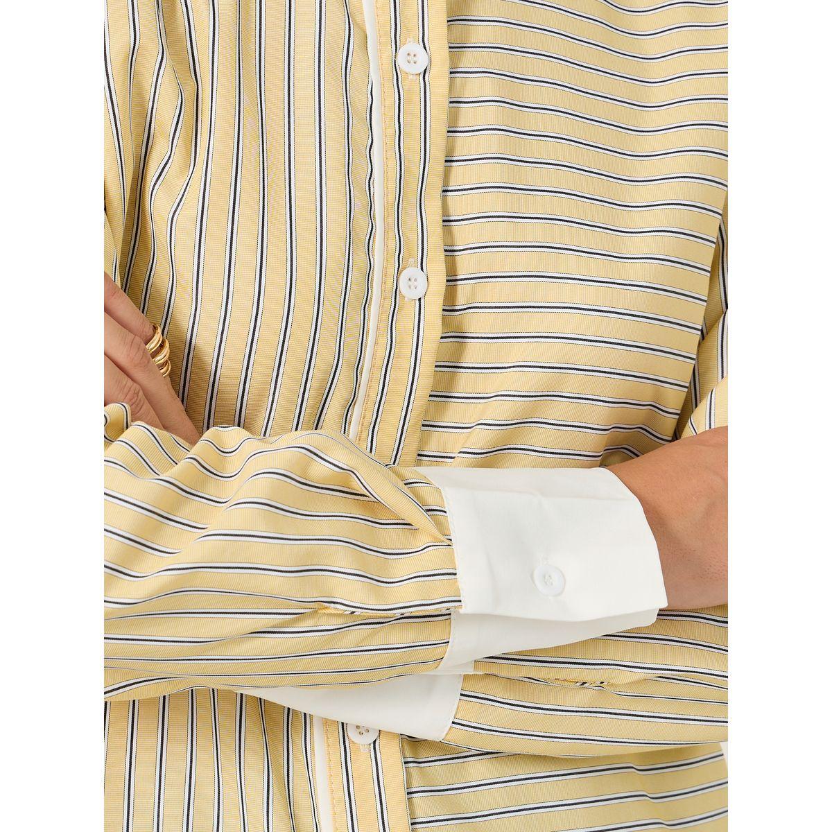 Styli Striped Regular Fit Shirt with Solid Contrast Cuffs Detail-women-clothing-shirtsandblouses-shirts-image-5