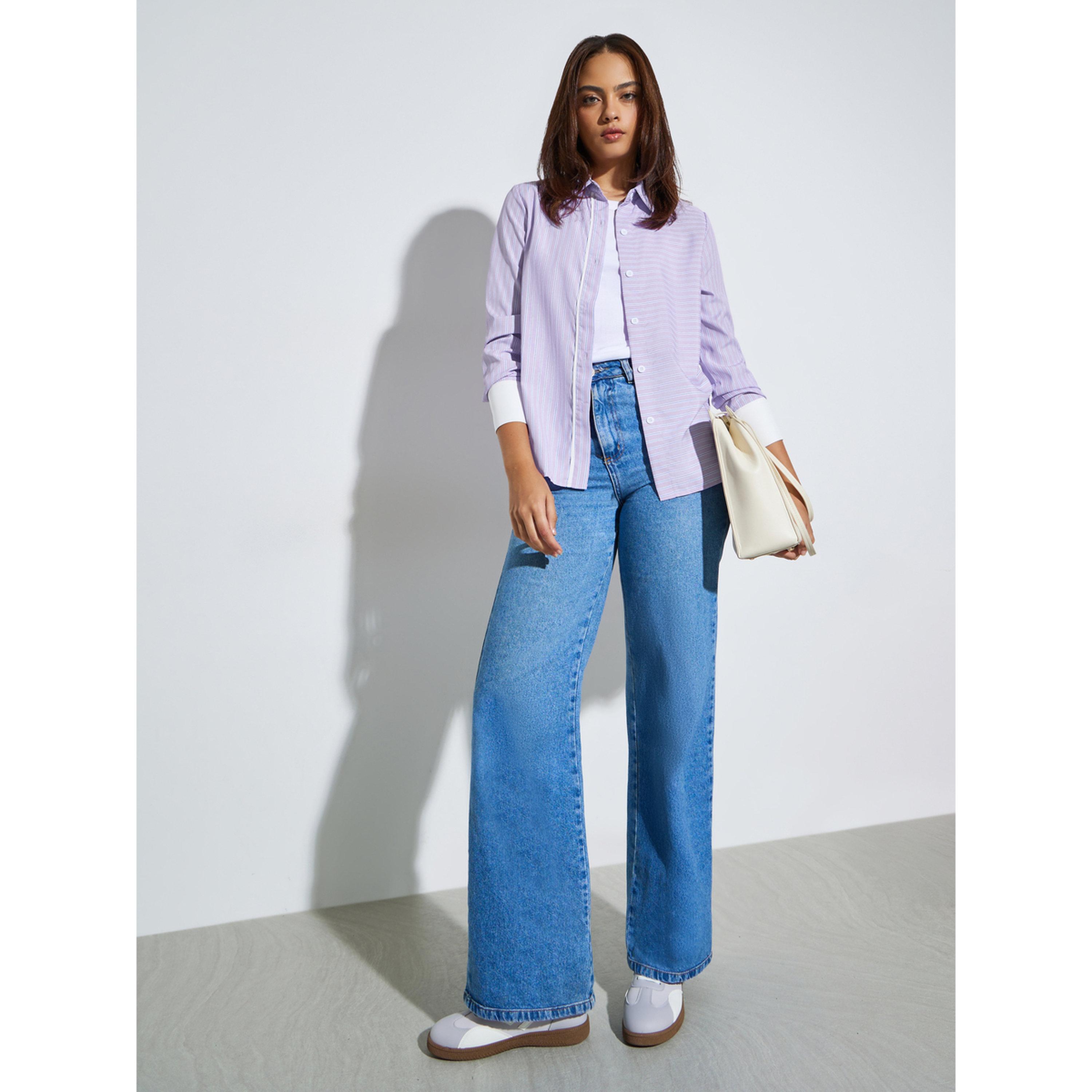 بلوزة بتفاصيل بارزة الملمس وأكمام طويلة-women-clothing-shirtsandblouses-shirts-image-2