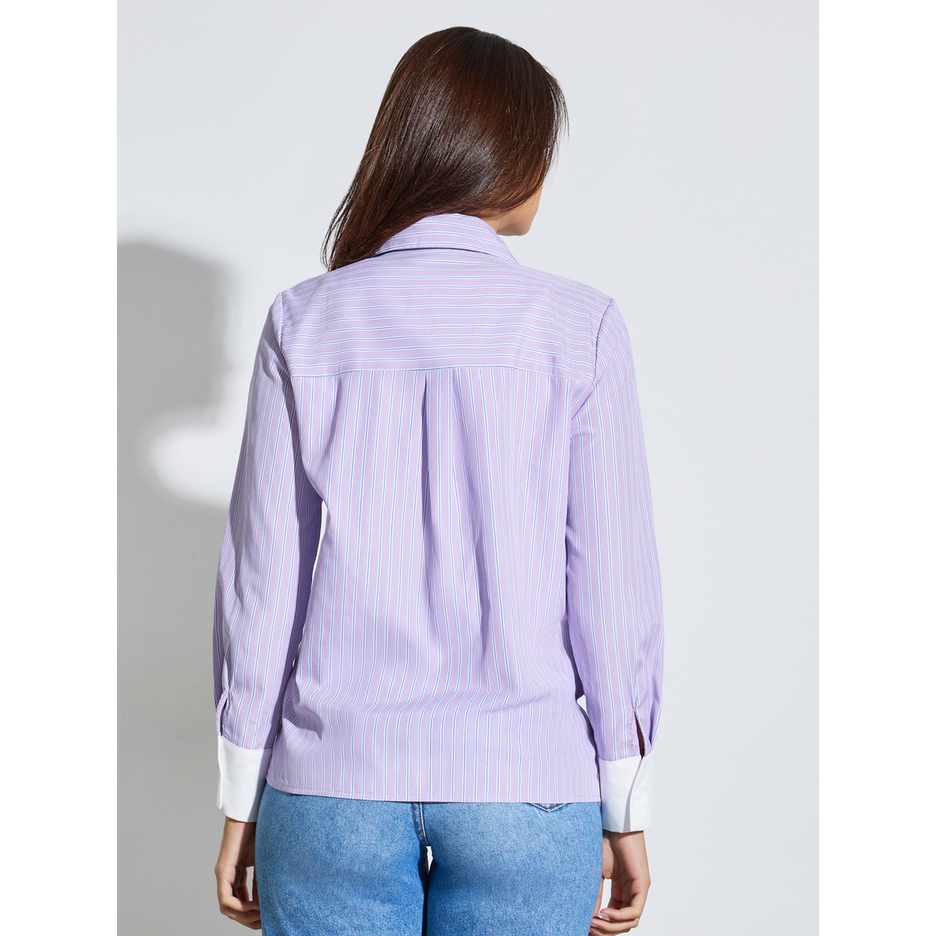 Styli Purple Textured Long Sleeve Shirt-women-clothing-shirtsandblouses-shirts-image-4