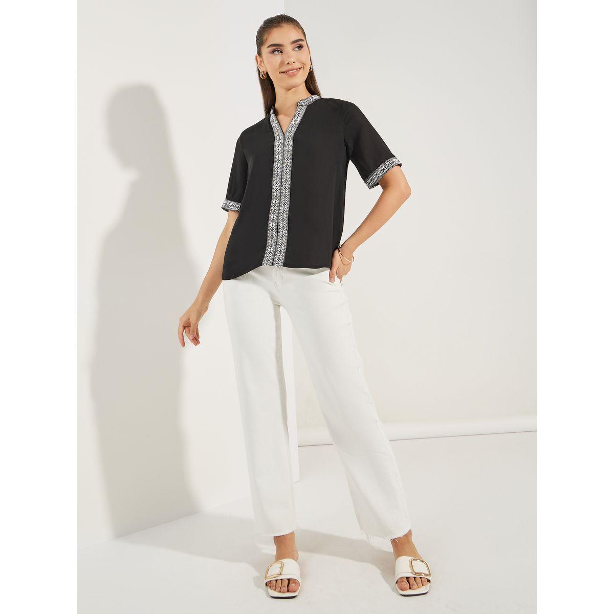 Styli Embroidered Taping Detail Boxy Top-women-clothing-shirtsandblouses-blouses-image-2