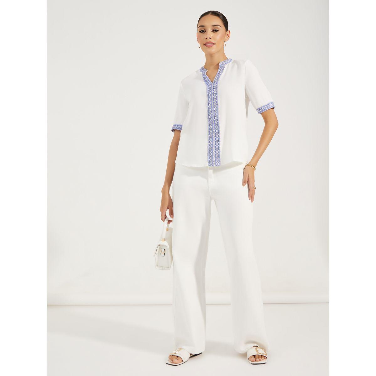 Styli Embroidered Taping Detail Boxy Top-women-clothing-shirtsandblouses-blouses-image-3