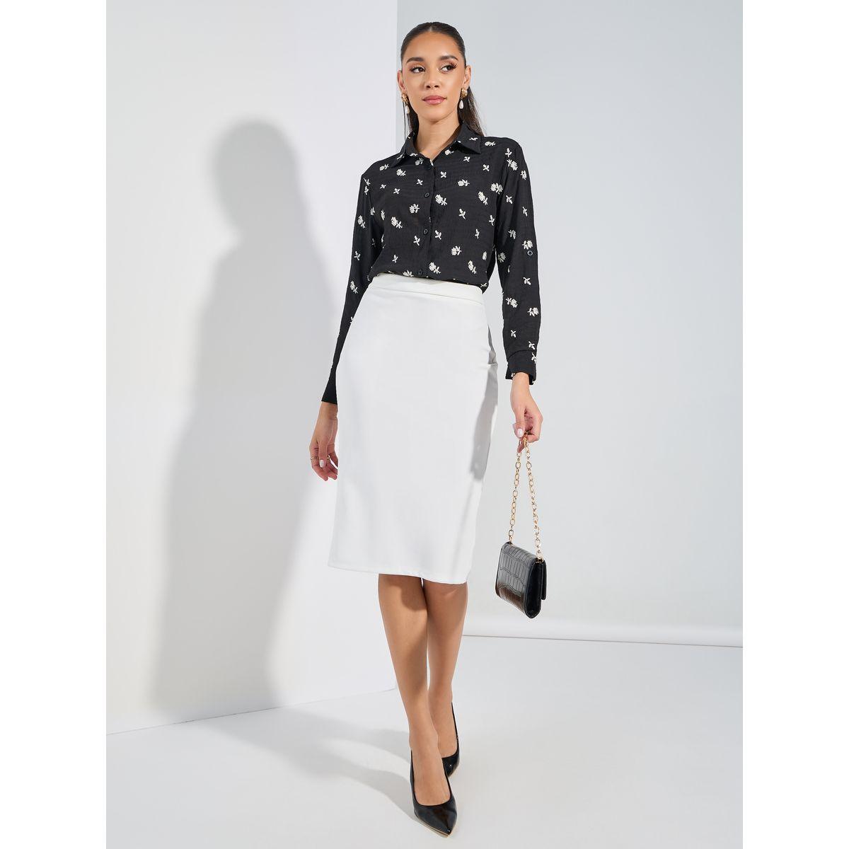 Styli Embroidered Detail Button Down Shirt with Cuffed Sleeve-women-clothing-shirtsandblouses-shirts-image-2