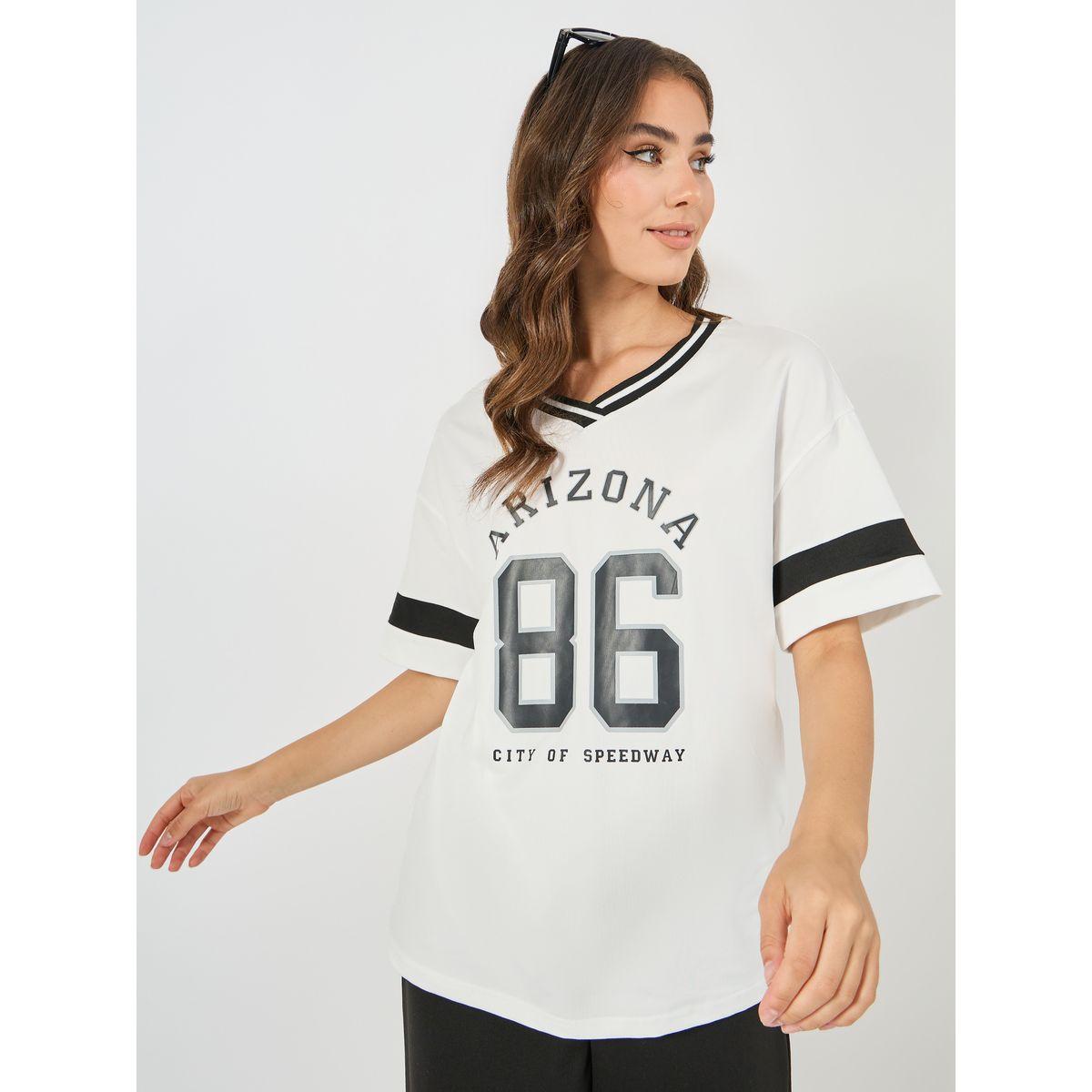 Styli Varsity Slogan T-Shirt & Wide Leg Jogger Co-Ords-women-clothing-coordsets-image-2