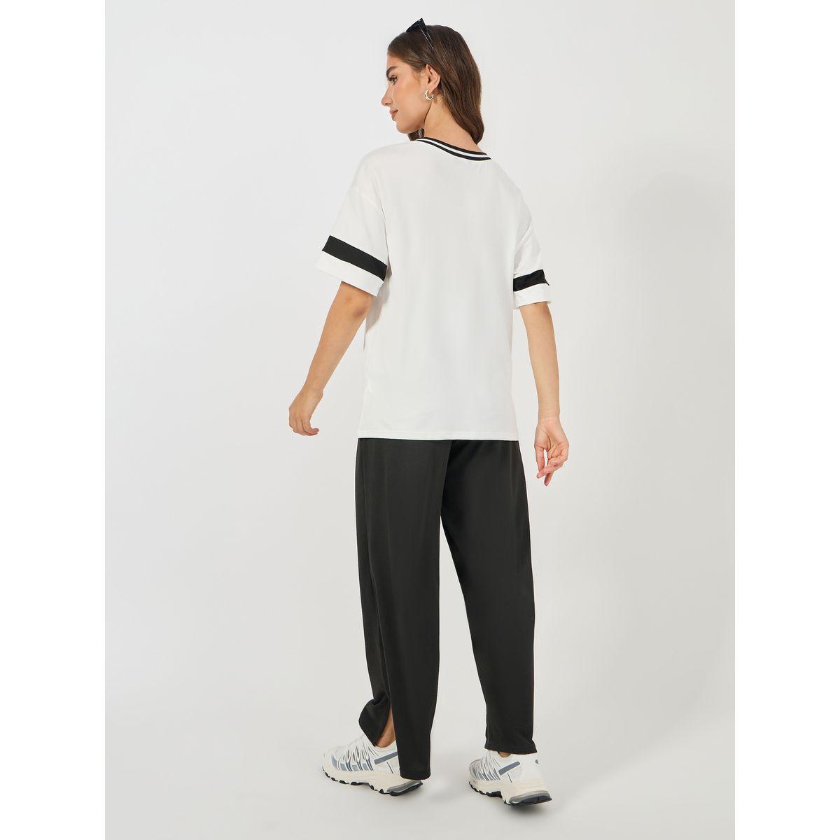 Styli Varsity Slogan T-Shirt & Wide Leg Jogger Co-Ords-women-clothing-coordsets-image-5