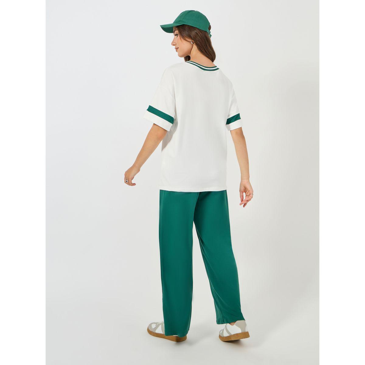 Styli Varsity Slogan T-Shirt & Wide Leg Jogger Co-Ords-women-clothing-coordsets-image-6