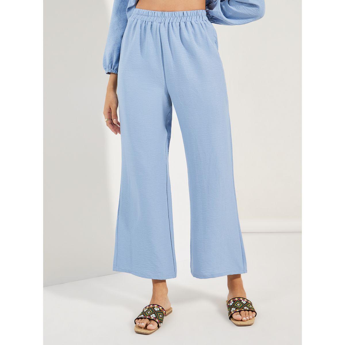Styli Longline Ruched Waist Shirt & Wide Leg Pants Modest Set-women-arabicclothing-sets-image-5