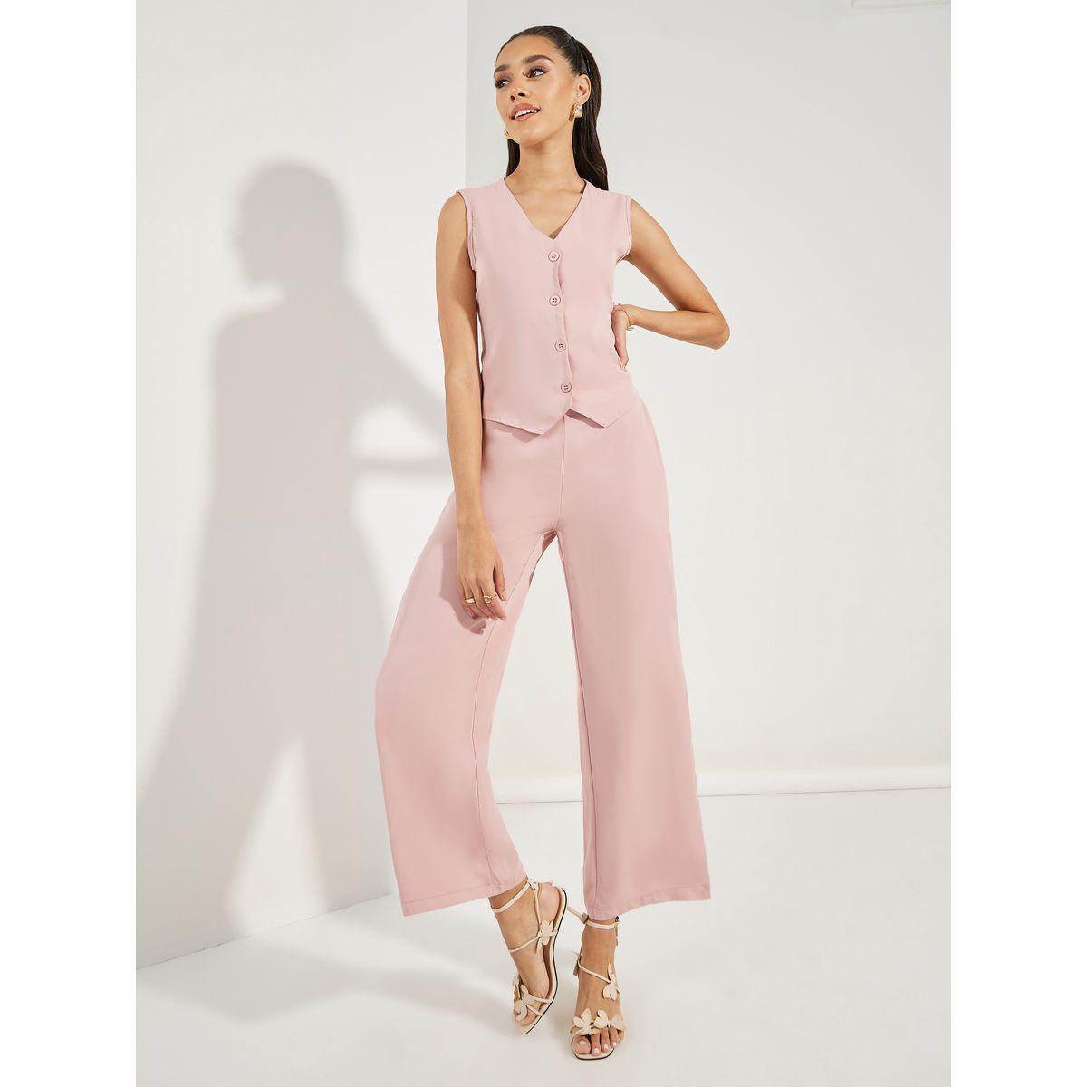 طقم منسق من بنطال بطول الكاحل مع جيليه-women-clothing-coordsets-image-1