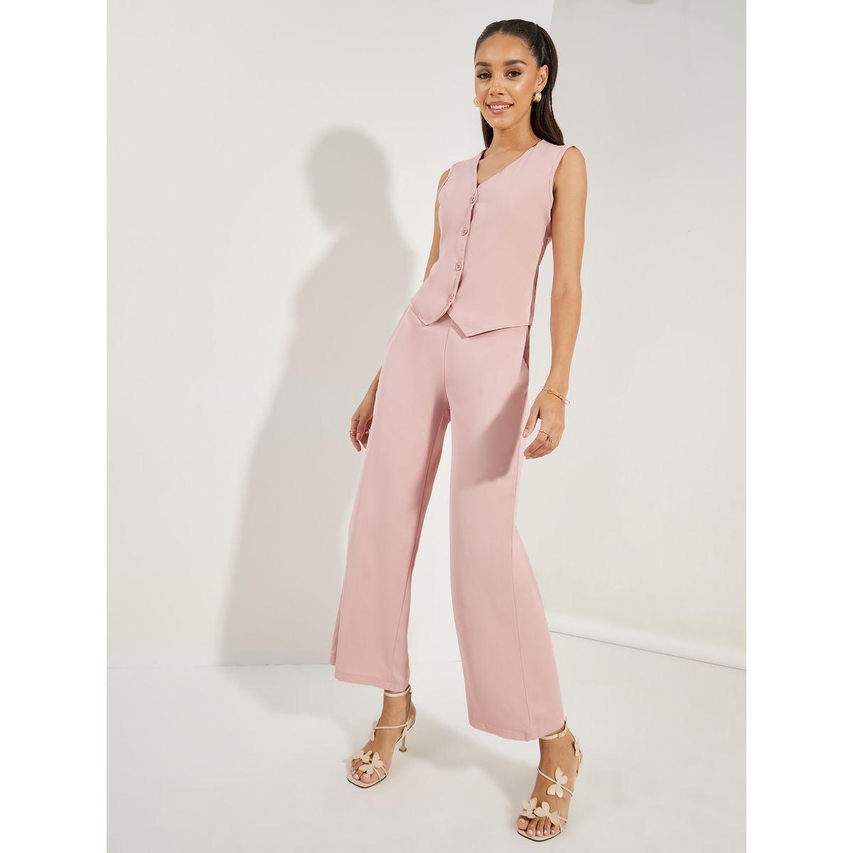 طقم منسق من بنطال بطول الكاحل مع جيليه-women-clothing-coordsets-image-2