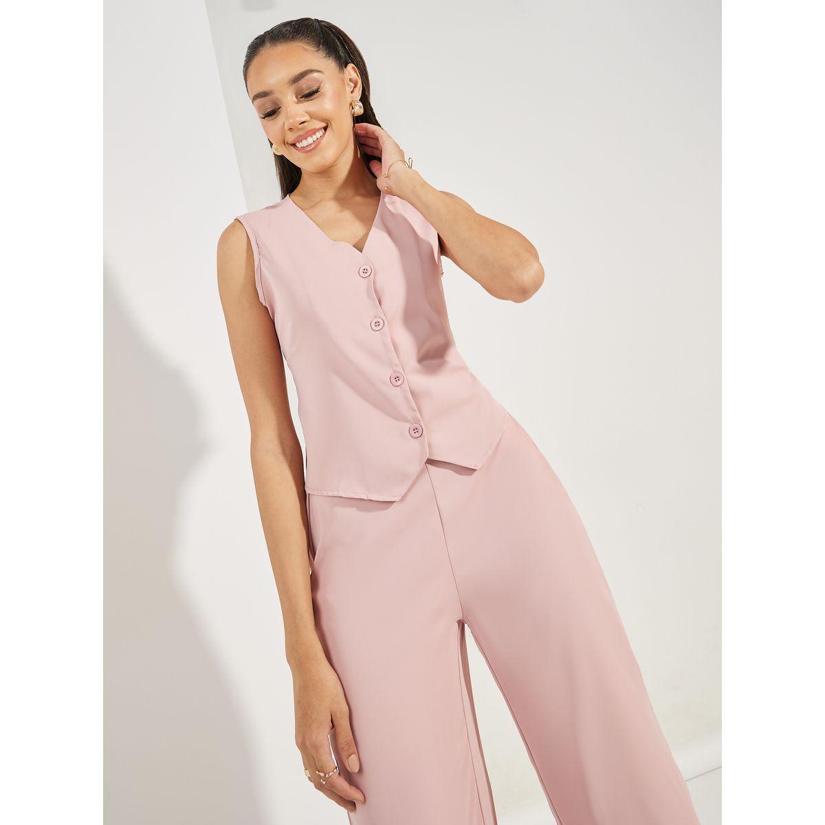 طقم منسق من بنطال بطول الكاحل مع جيليه-women-clothing-coordsets-image-3