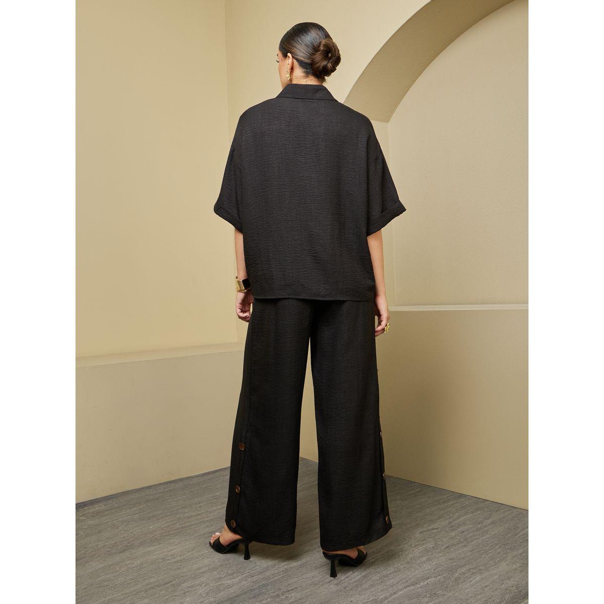 Styli Oversized Short Sleeve Top with Wide Leg Pants Modest Set-women-arabicclothing-sets-image-7