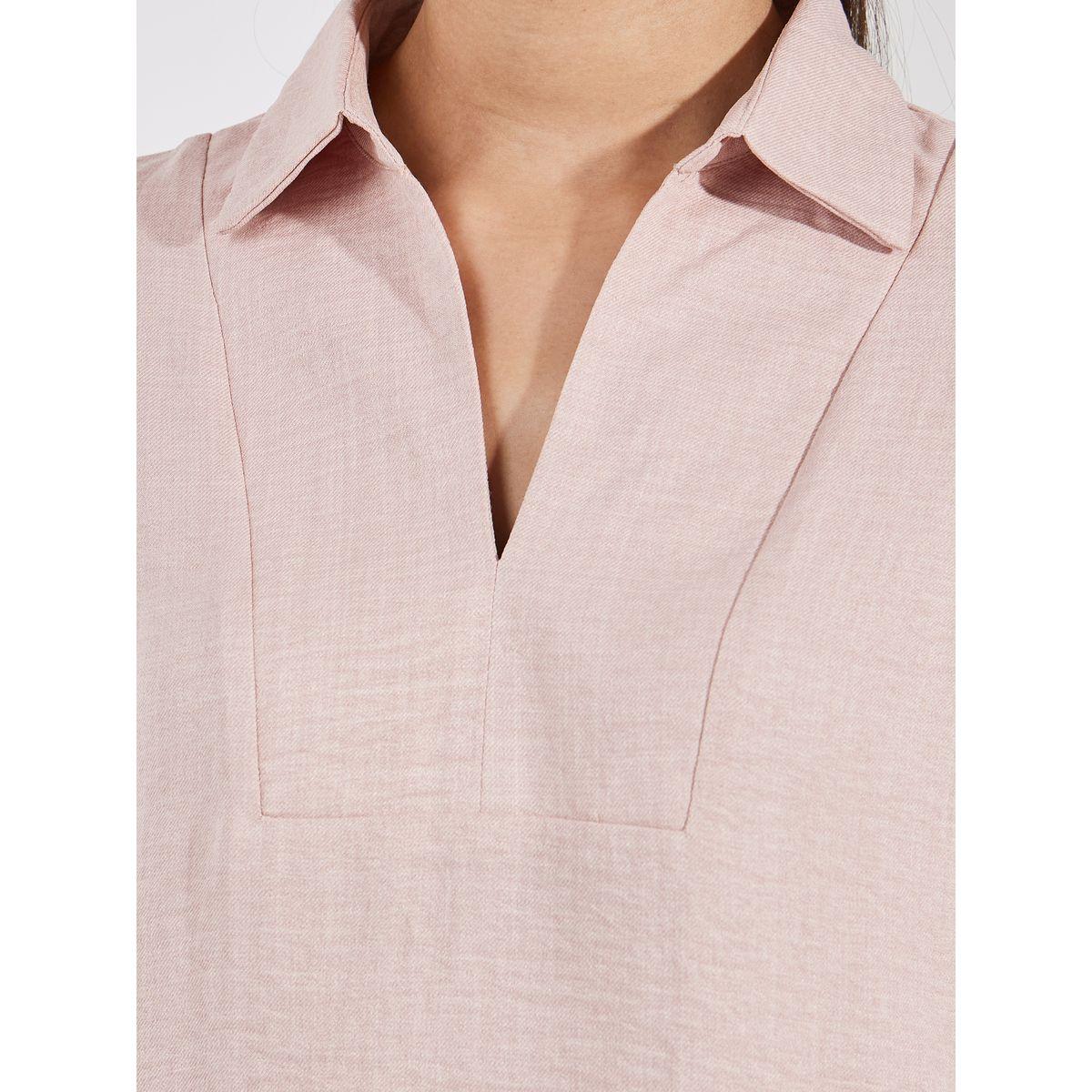 مجموعة من بنطال مزين بازرار مع بلوزة بمظهر دنيم-women-clothing-coordsets-image-4