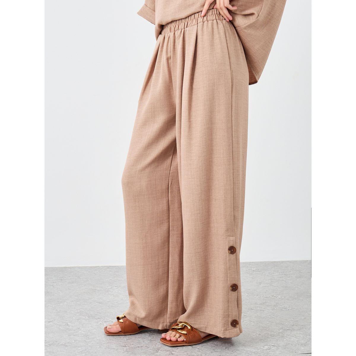 Amirah X Styli Oversized Short Sleeve Top and Wide Leg Pants Modest Set-women-clothing-coordsets-image-6