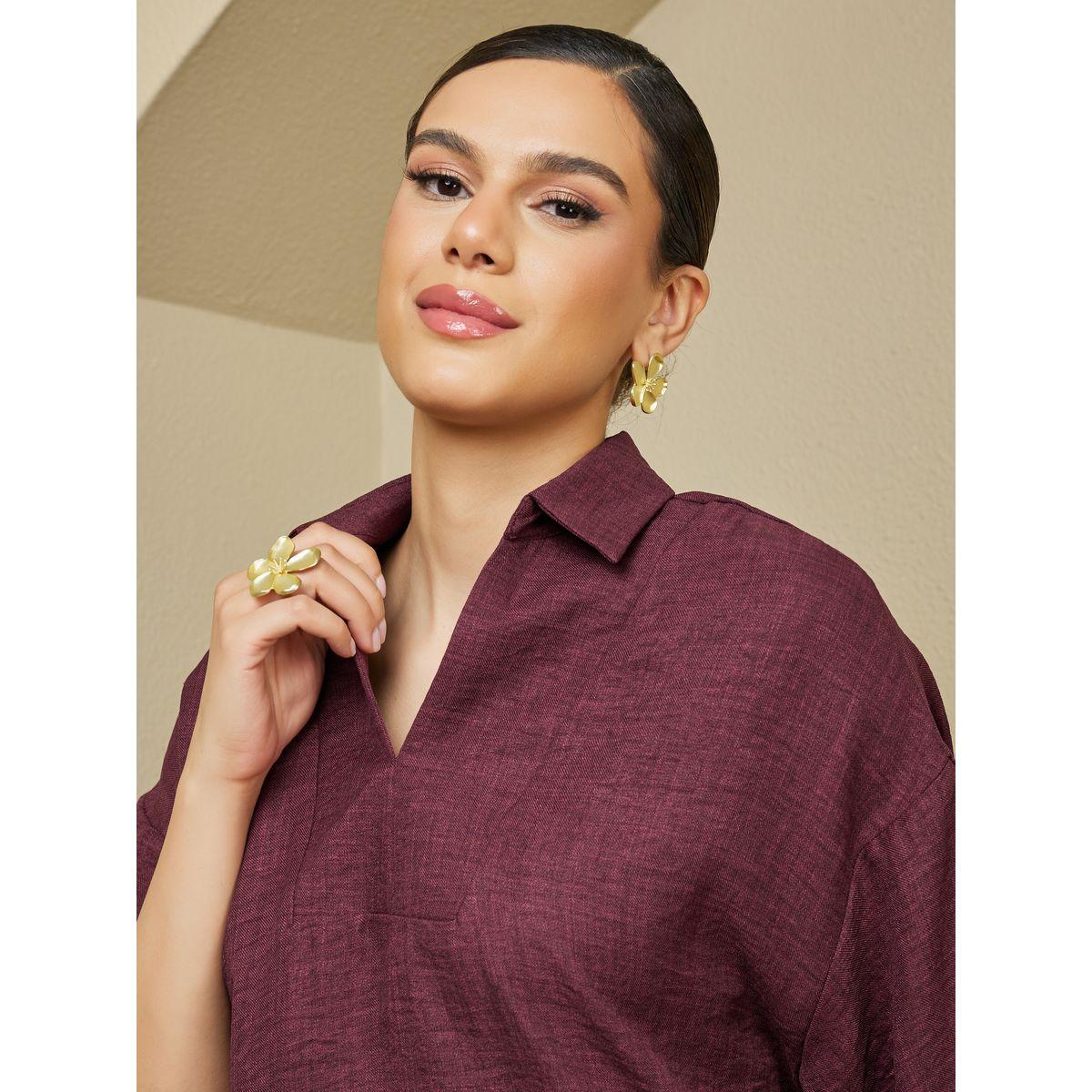 Amirah X Styli Oversized Short Sleeve Top with Wide Leg Pants Modest Set-women-arabicclothing-sets-image-4