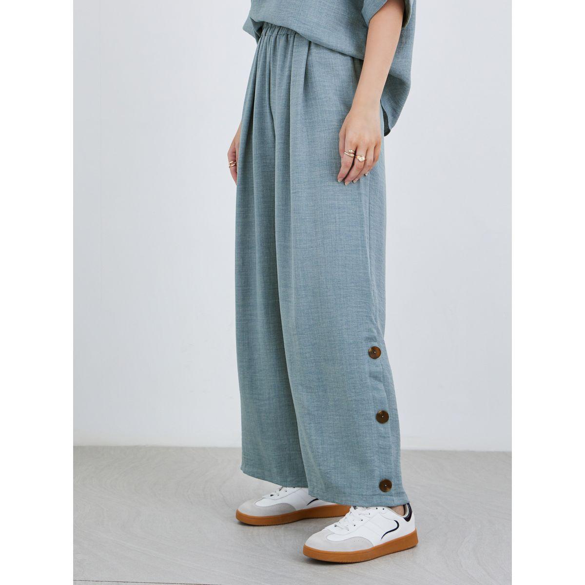 Styli Oversized Short Sleeve Top and Wide Leg Pants Modest Set-women-arabicclothing-sets-image-5