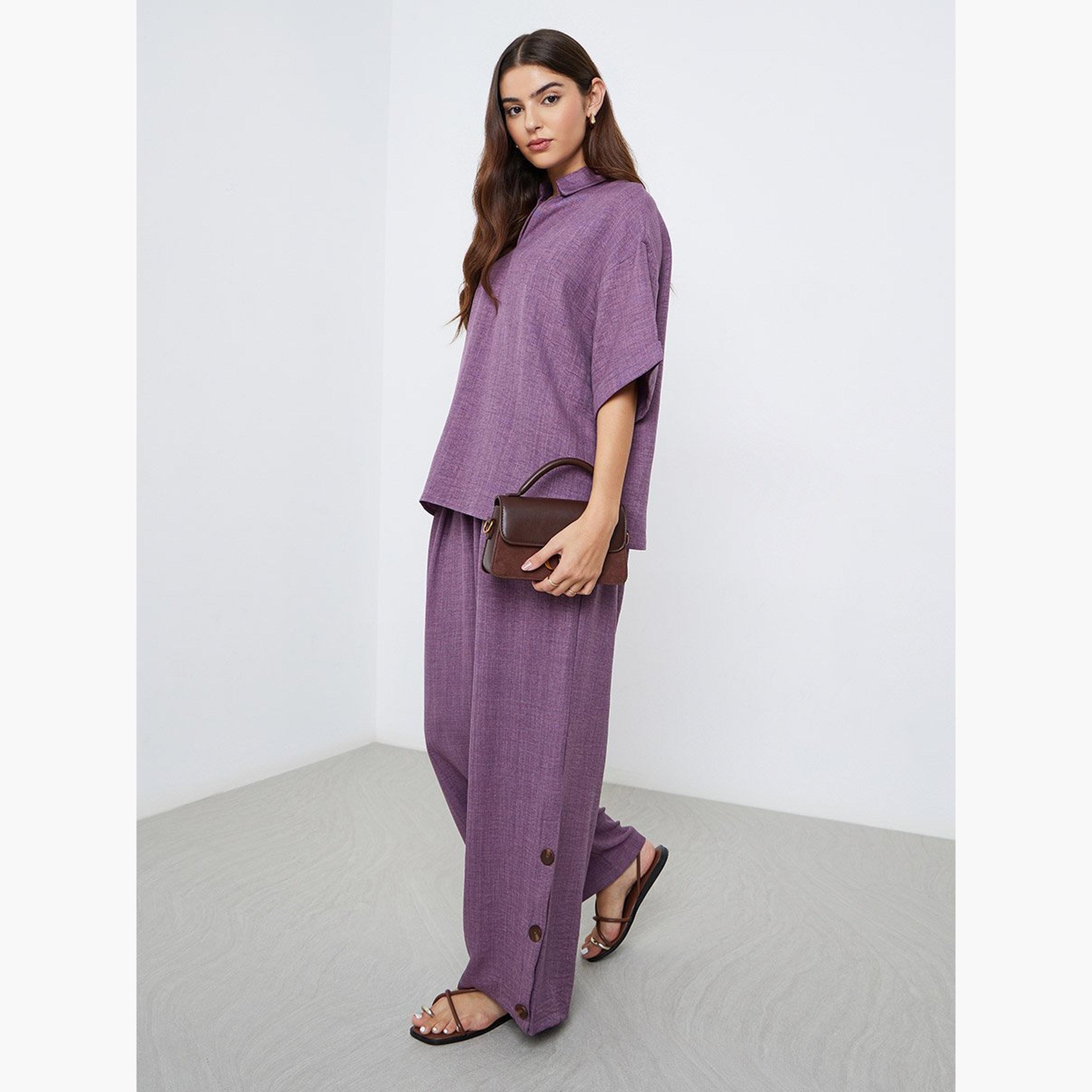 Amirah X Styli Oversized Top and Wide Leg Pants Modest Set-women-arabicclothing-sets-image-1