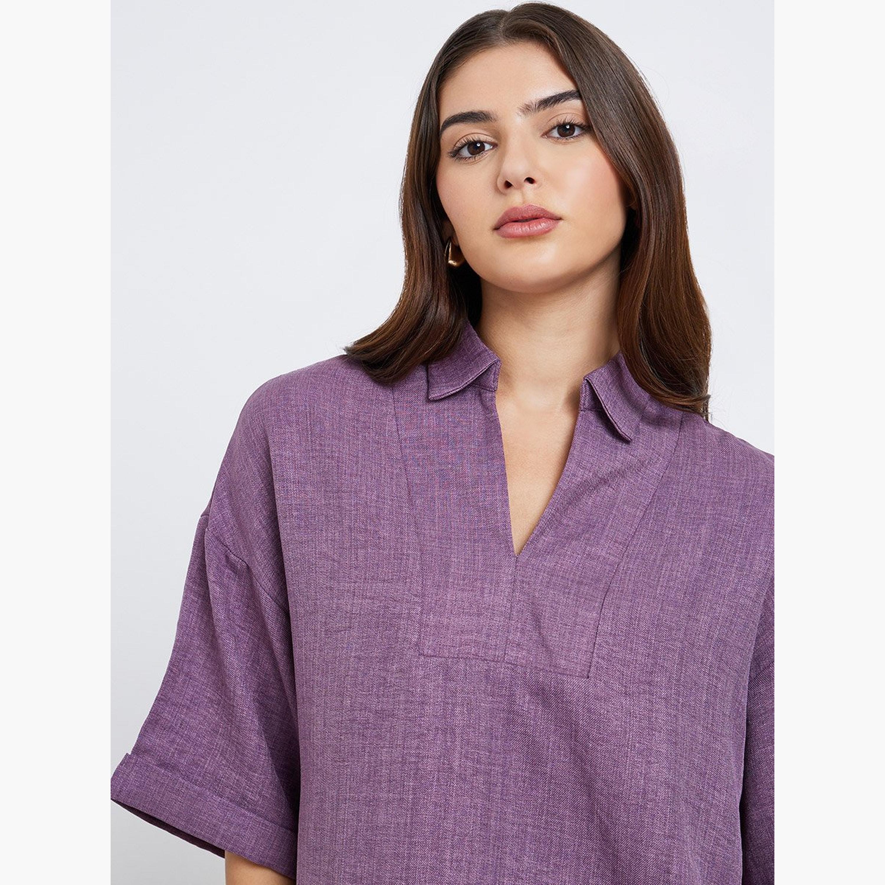 Amirah X Styli Oversized Top and Wide Leg Pants Modest Set-women-arabicclothing-sets-image-4