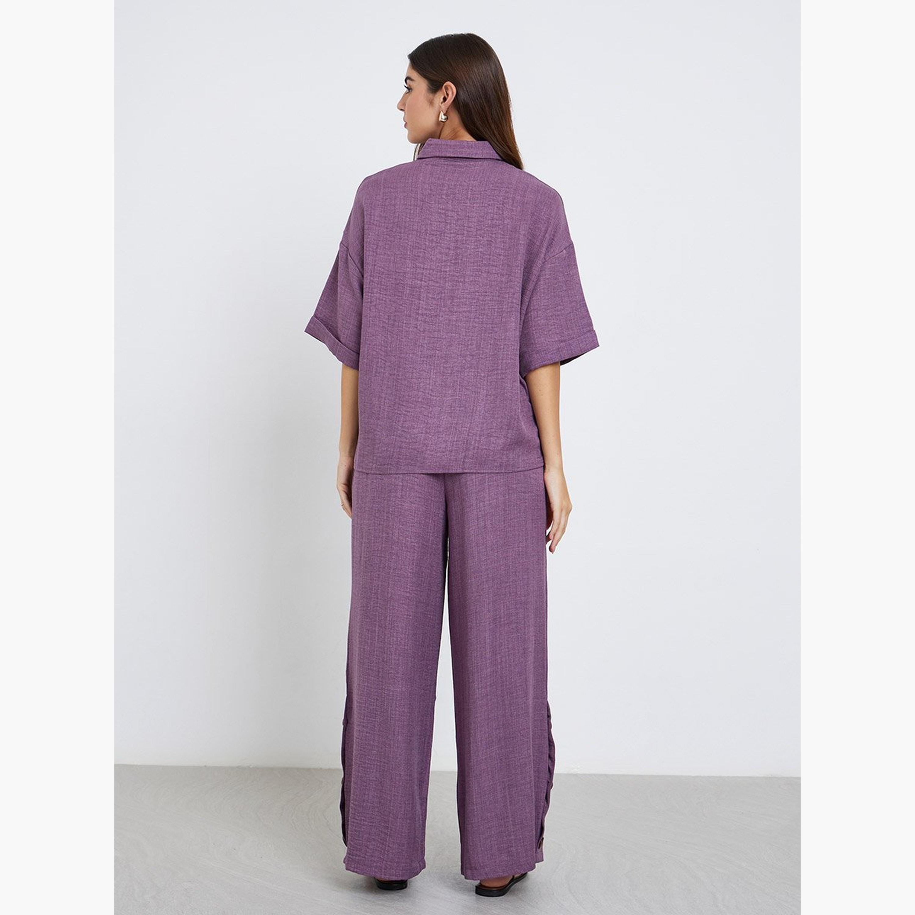 Amirah X Styli Oversized Top and Wide Leg Pants Modest Set-women-arabicclothing-sets-image-5