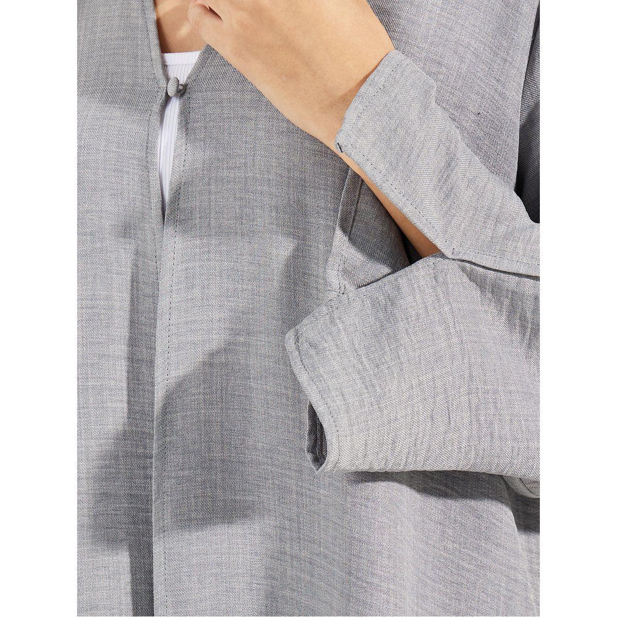 Styli Denim Look Abaya with Slit Sleeve Detail-women-arabicclothing-abayas-image-3
