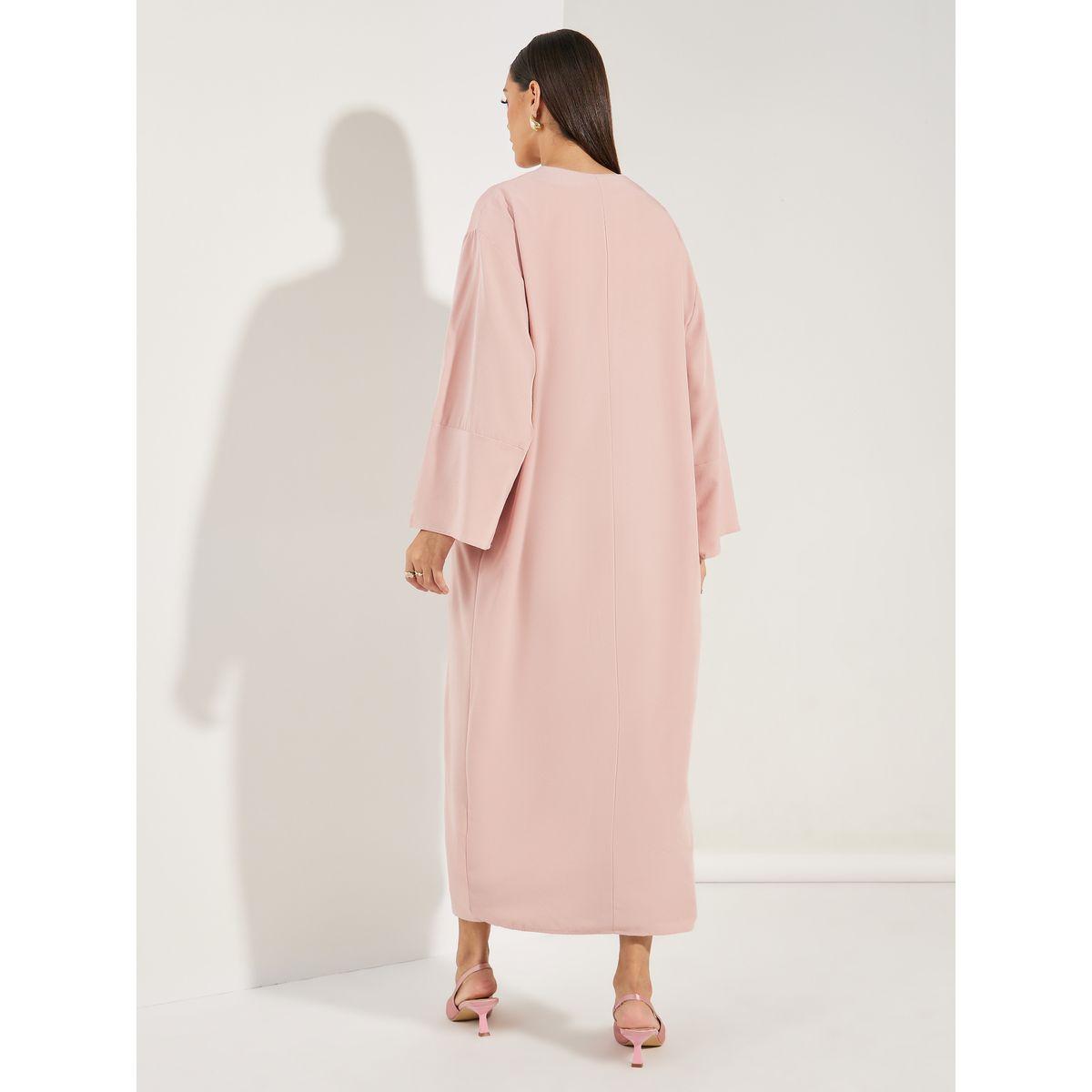 Styli Textured Abaya with Button Closure-women-arabicclothing-abayas-image-4