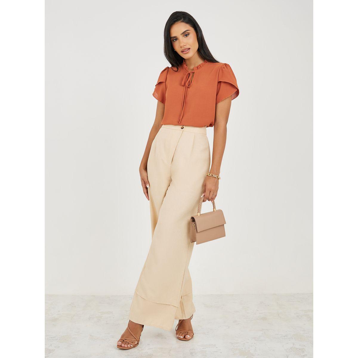 Styli Tie Neck Tulip Sleeve Blouse-women-clothing-shirtsandblouses-blouses-image-2