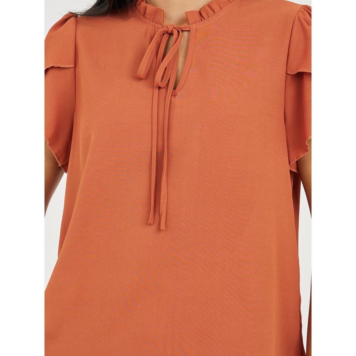 Styli Tie Neck Tulip Sleeve Blouse-women-clothing-shirtsandblouses-blouses-image-4