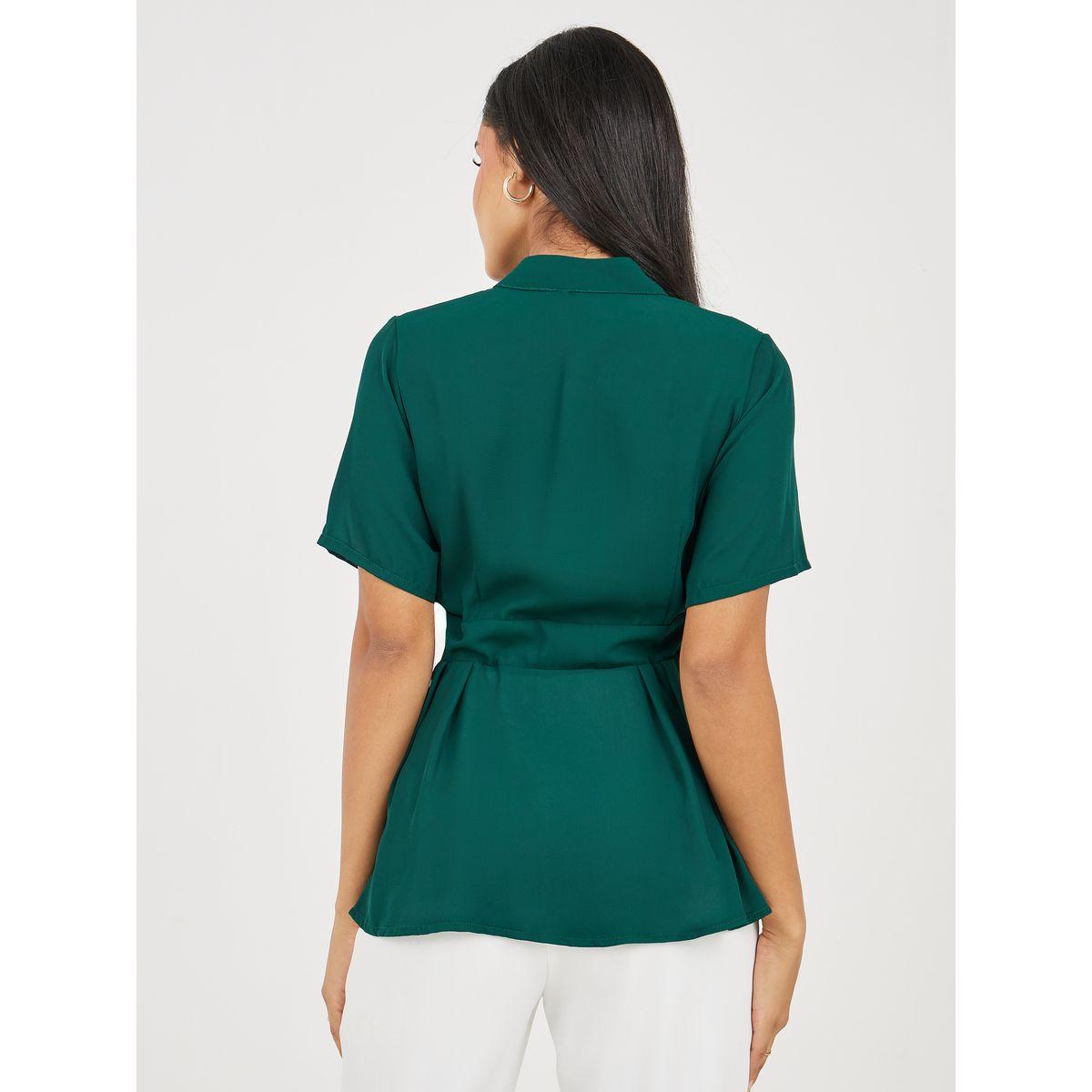 Styli Pintuck Yoke Blouse with Tie Detail-women-clothing-shirtsandblouses-blouses-image-4