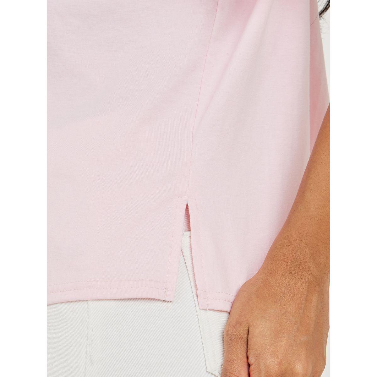 Styli Solid Mesh Detail Short Sleeves T-Shirt-women-clothing-tshirts-image-4