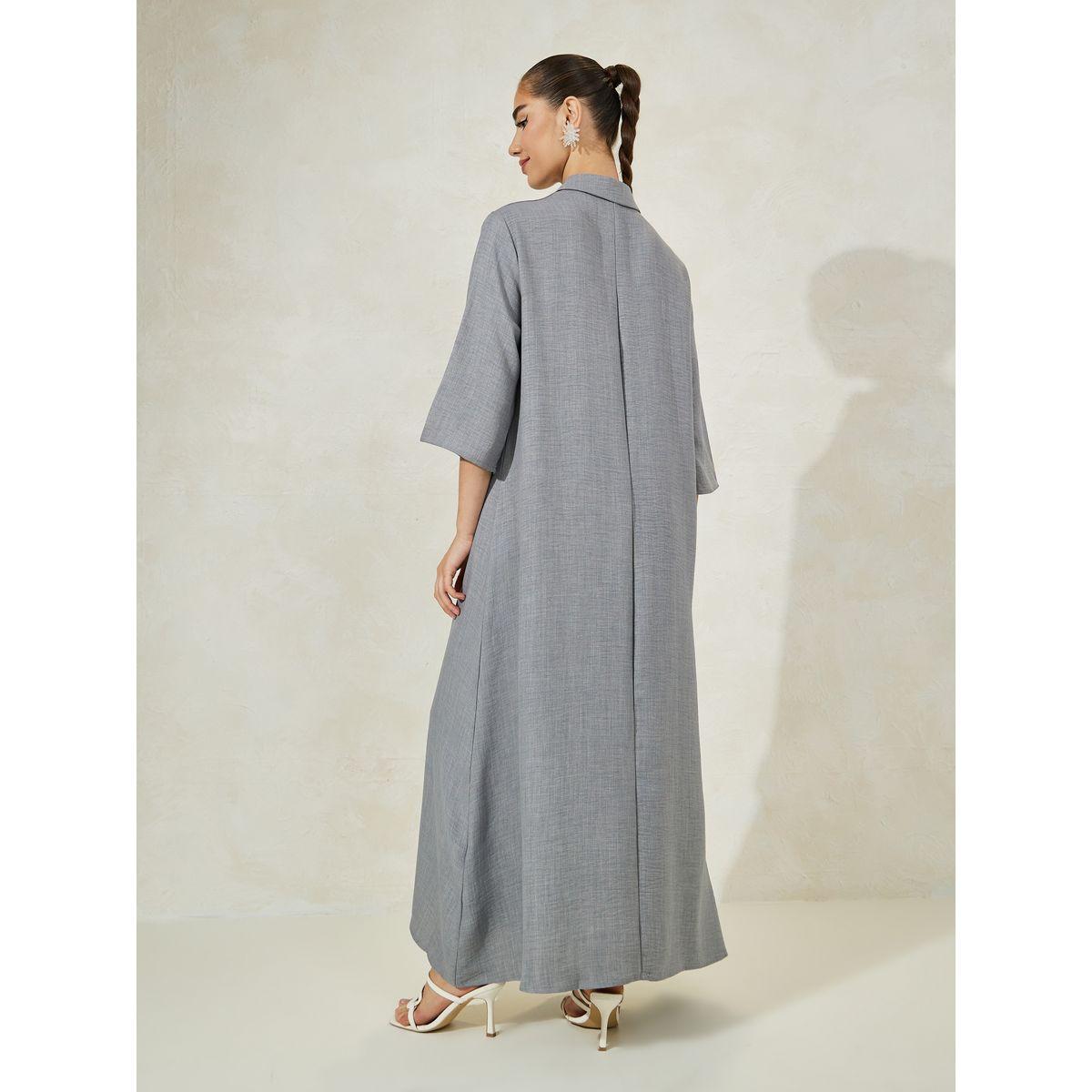 جلابية بمظهر دنيم مع ياقة وازرار مخفية-women-arabicclothing-jalabiyas-image-4