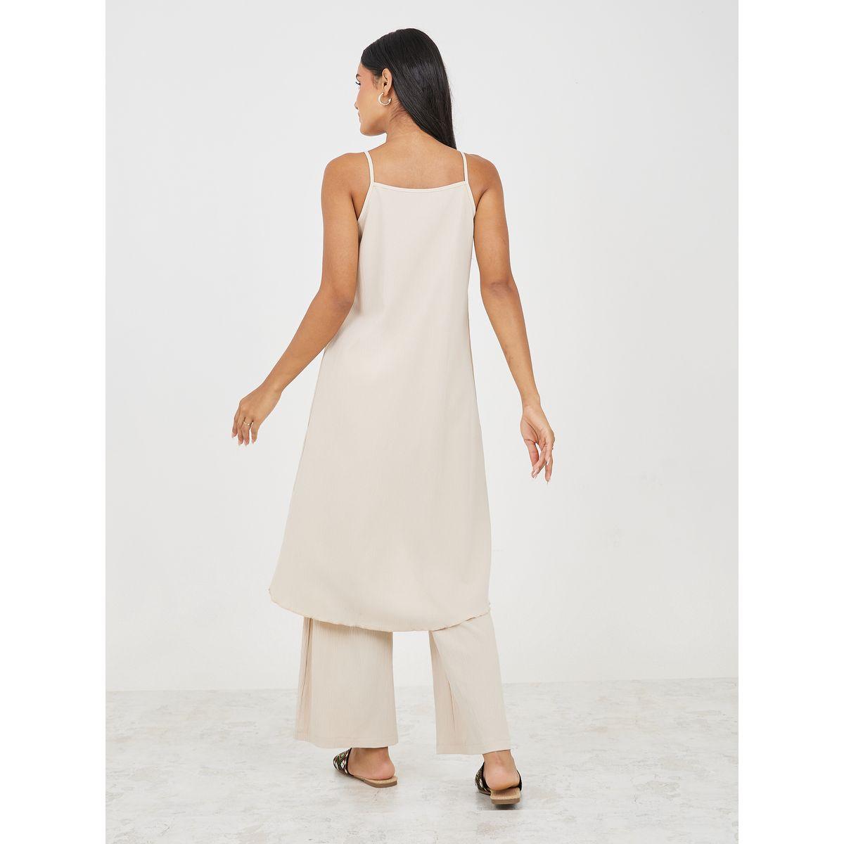 طقم منسق من بنطال بارجل واسعة وبلوزة بياقة هولتر-women-clothing-coordsets-image-5