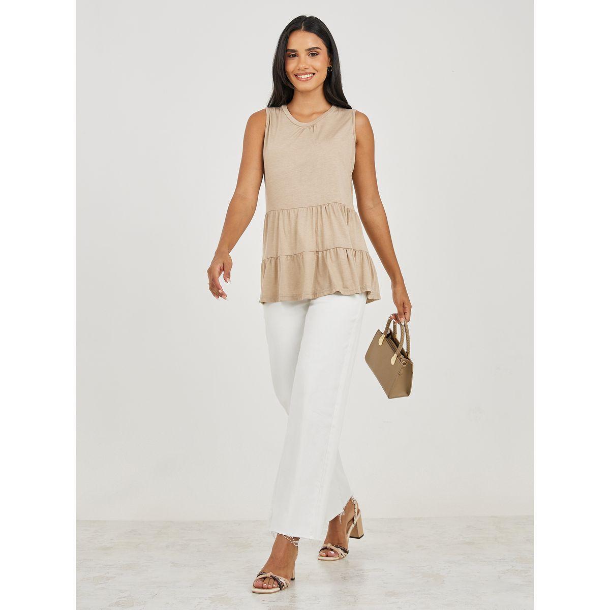 Styli Solid Tiered Sleeveless Top-women-clothing-shirtsandblouses-blouses-image-2