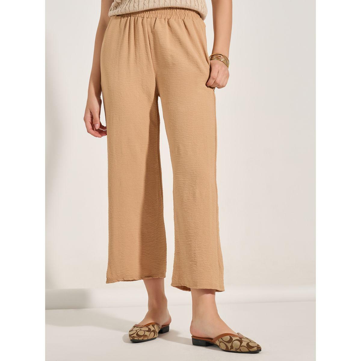 Styli Solid Elastic Waistband Straight Leg Pants-women-clothing-bottoms-trousers-image-1