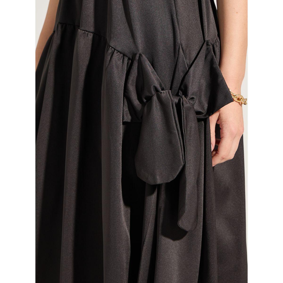 Styli Solid Bow Knot Ruffle Hem Midi Skirt-women-clothing-bottoms-skirts-image-3