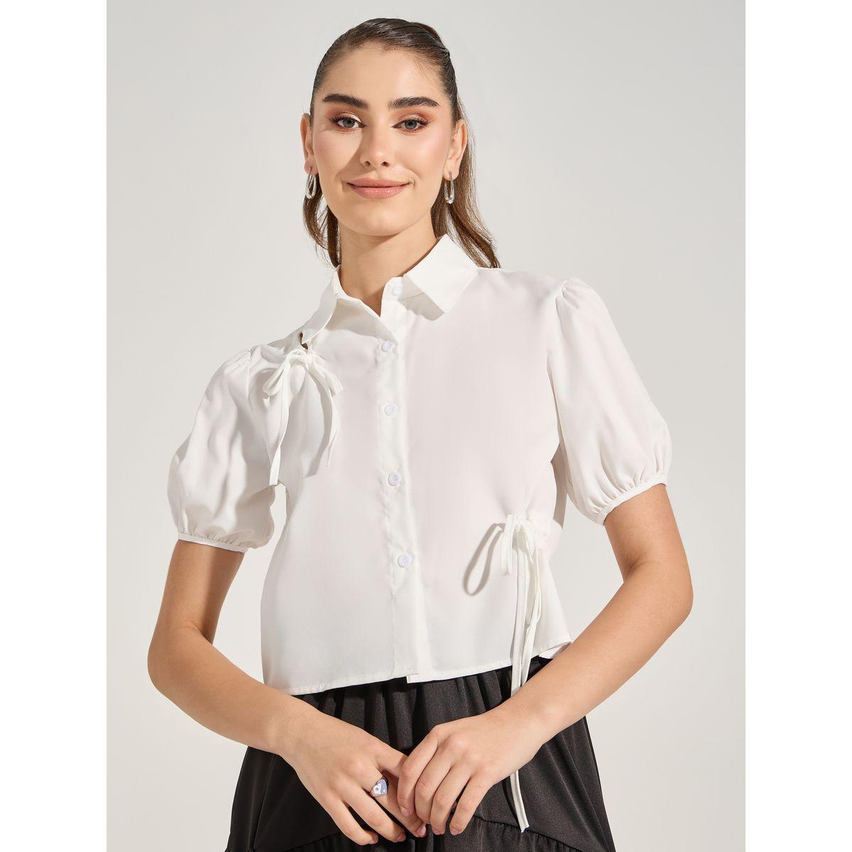 بلوزة باكمام منفوخة مع اربطة-women-clothing-shirtsandblouses-shirts-image-3