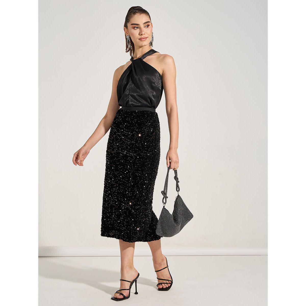 Styli Sequin Embellished Midi Skirt-women-clothing-bottoms-skirts-image-2